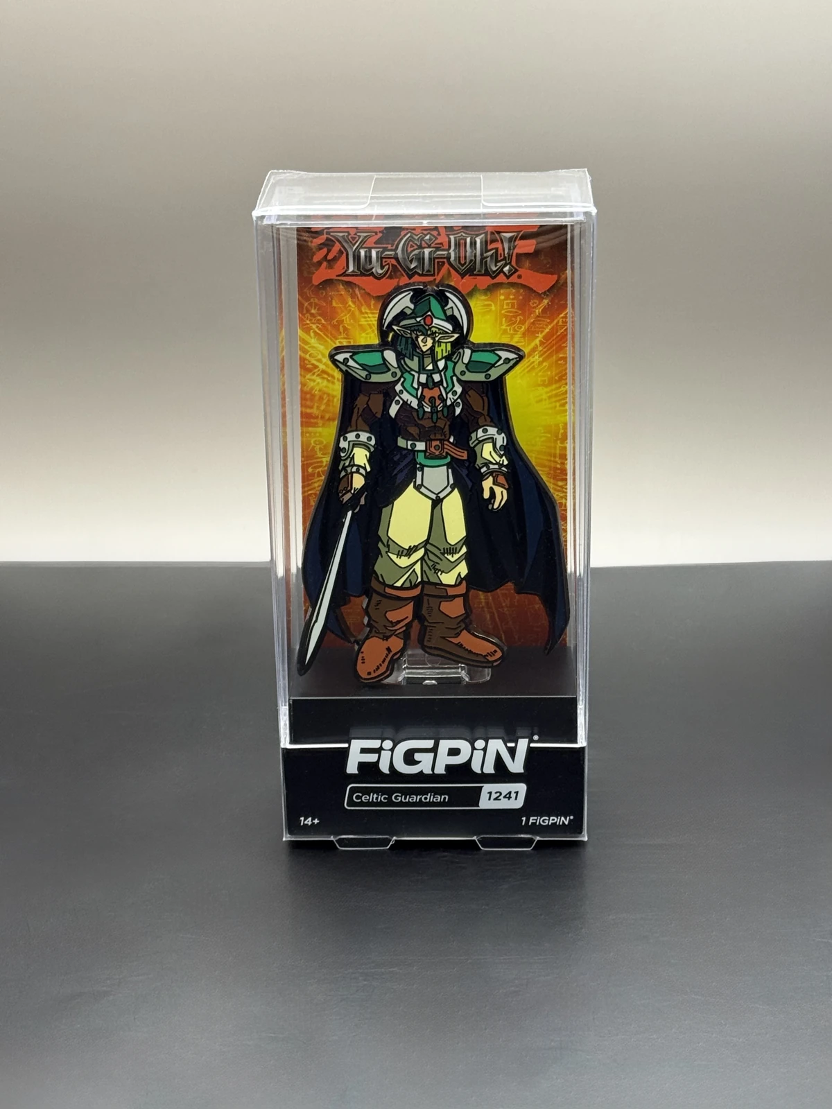 Front of Celtic Guardian FiGPiN #1241 in its display case