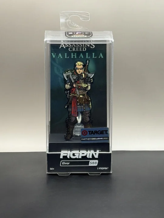 Eivor FiGPiN #588 in its clear display case with Target exclusive sticker