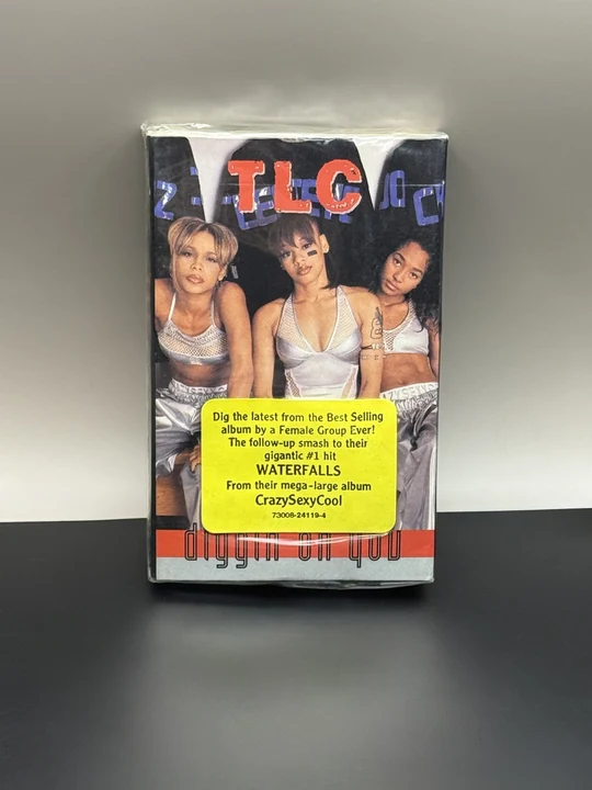 Sealed TLC Diggin’ on You cassette single with its original yellow hype sticker